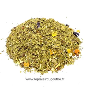 Maté du Matin, mélange de maté vert, guarana, goyave et orange, infusion énergisante