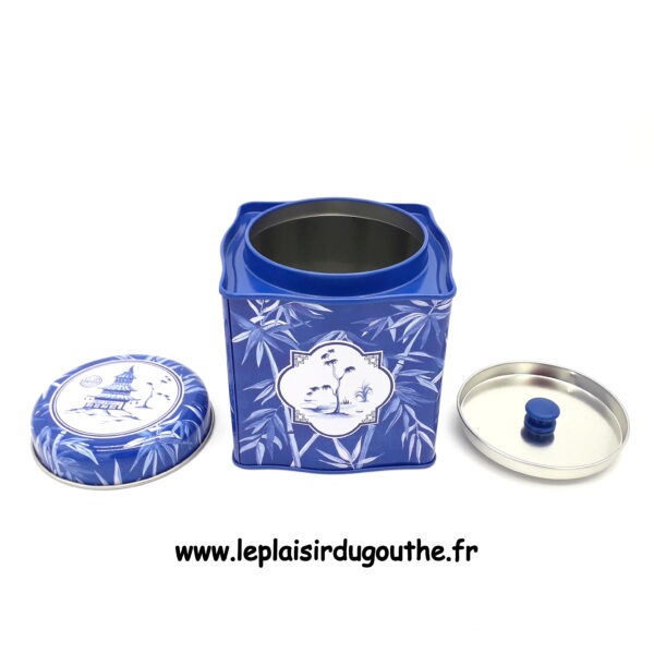 Boite à thé bleue décor japonais – Image 2