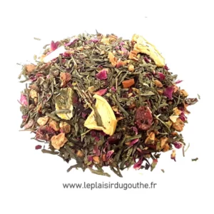 Thé Vert Corps Sublime Pomme Cerise, thé vert Sencha, morceaux de pomme et de cerise, mélange de thé en vrac